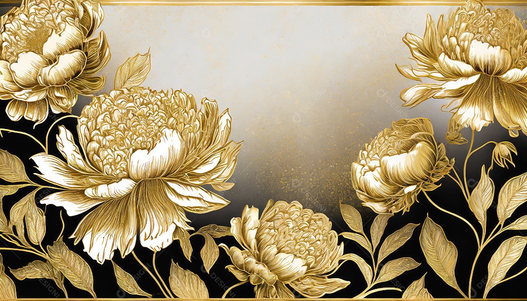 Lindas flores douradas sobre um fundo isolado claro