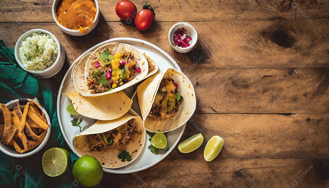 Taco com uma variedade de ingredientes