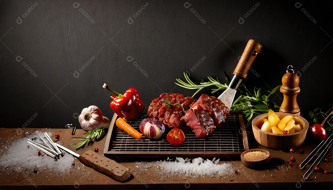 comida frita saborosa - costelas de churrasco, carne frita saborosa, comida suculenta.