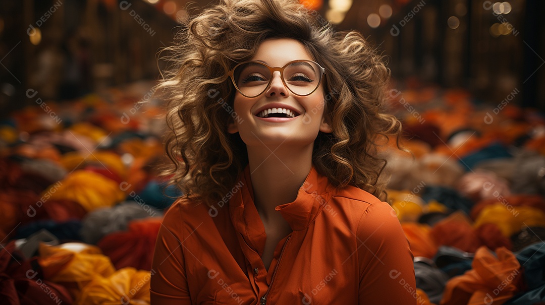 Linda mulher com cara de surpresa