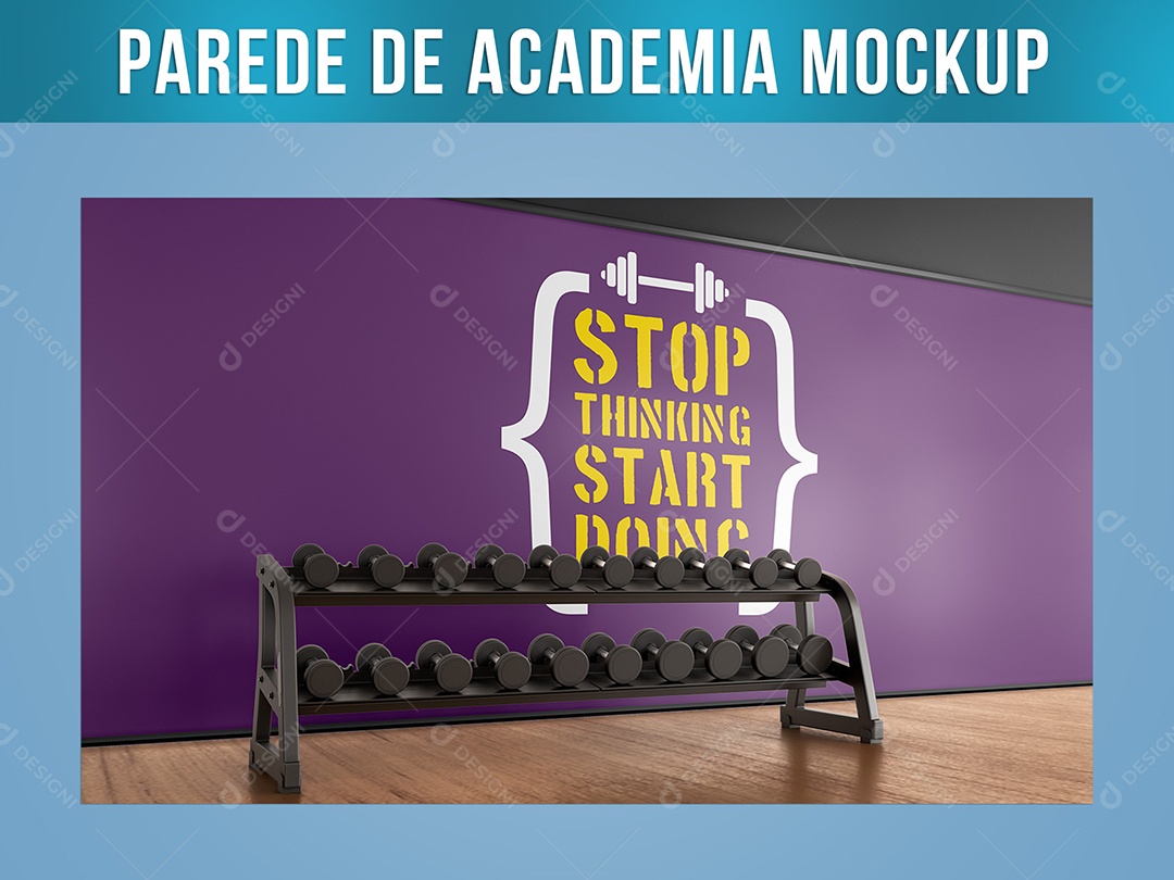 Parede De Academia Mockup PSD Editável
