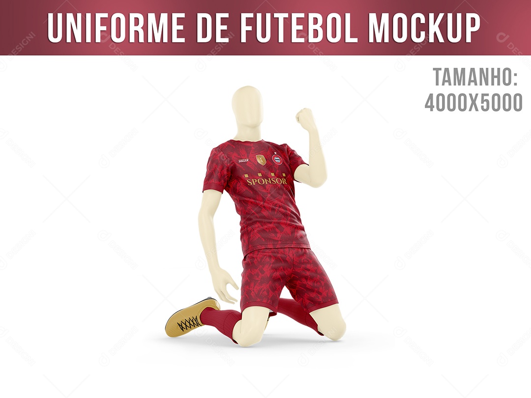 Uniforme De Futebol Lateral Mockup PSD Editável