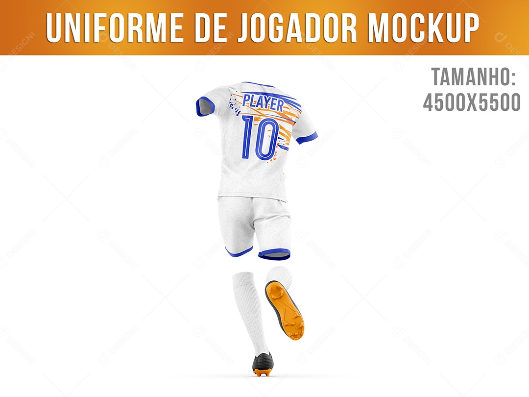 Unifome De Jogador Em Movimento Mockup PSD Editável