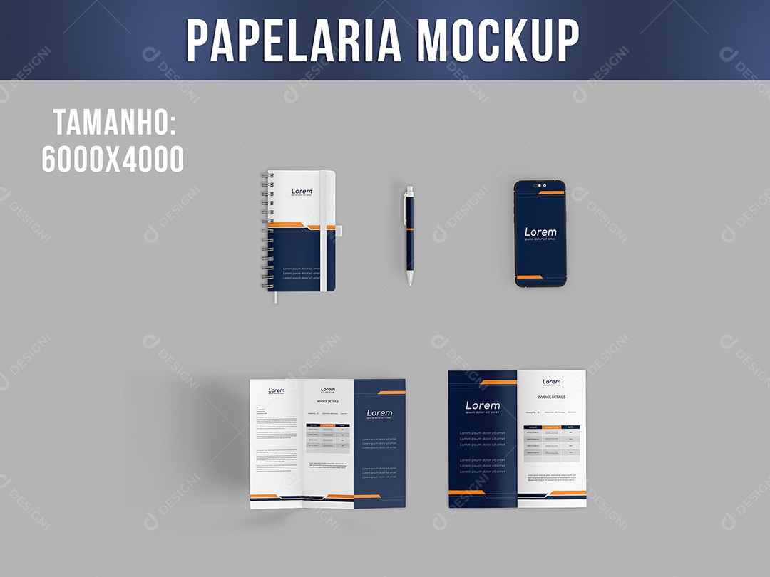 Papelaria Mockup PSD Editável