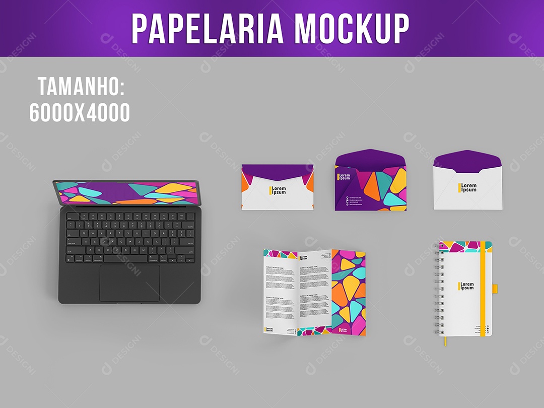 Papelaria Mockup PSD Editável