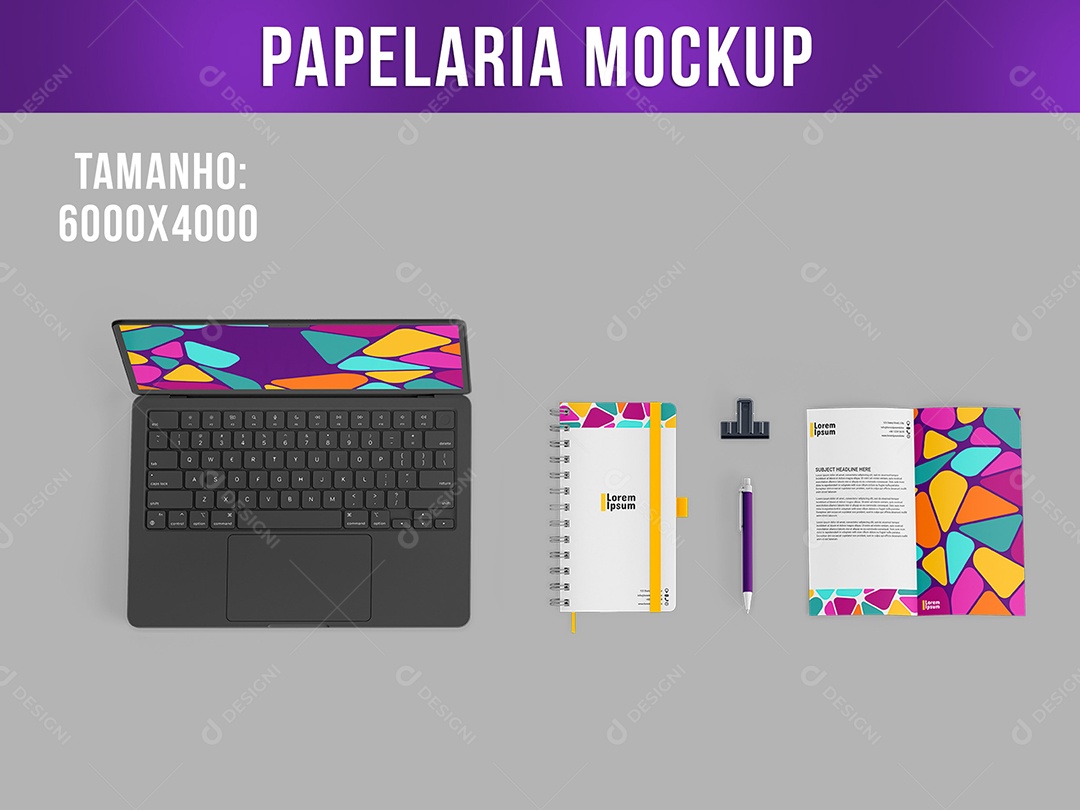 Papelaria Mockup PSD Editável