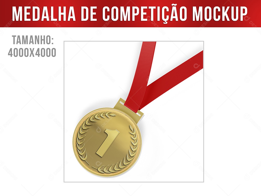 Medalha De Competição Mockup PSD Editável