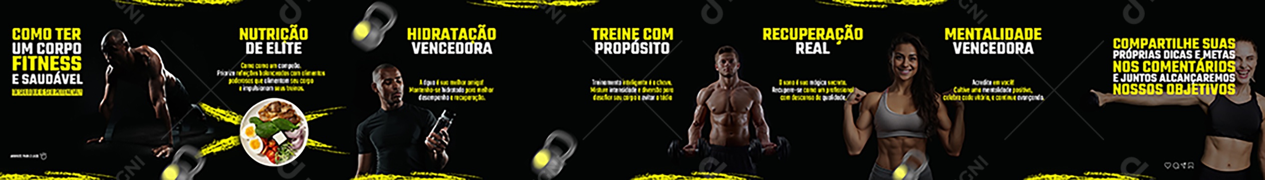 Carrossel Academia Como Ter Um Corpo Fitness Social Media PSD Editável