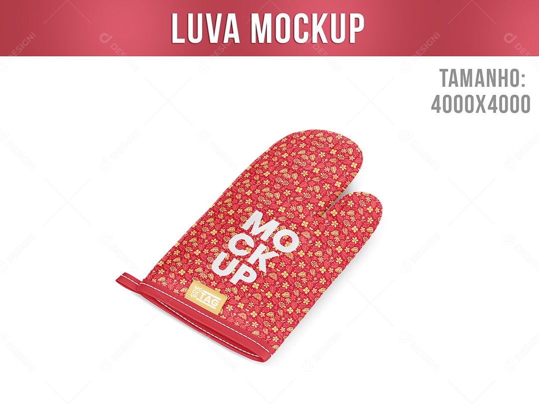 Luva De Forno Mockup PSD Editável