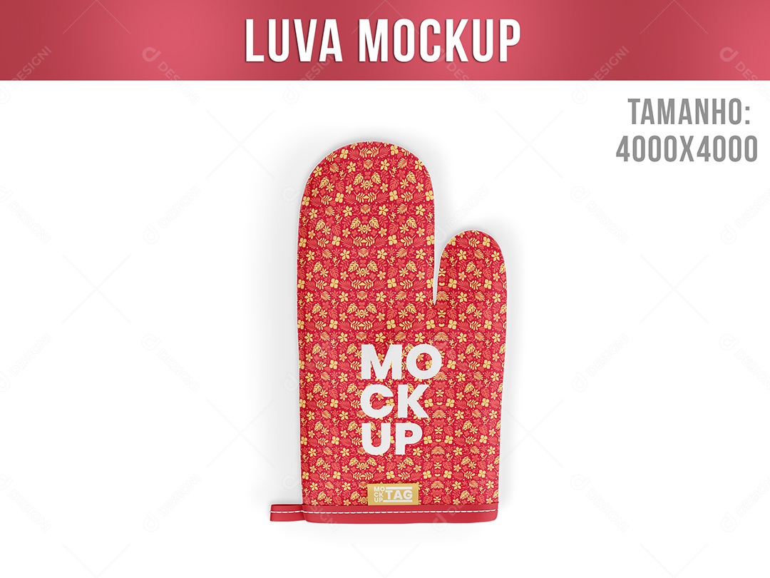 Luva De Forno Mockup PSD Editável