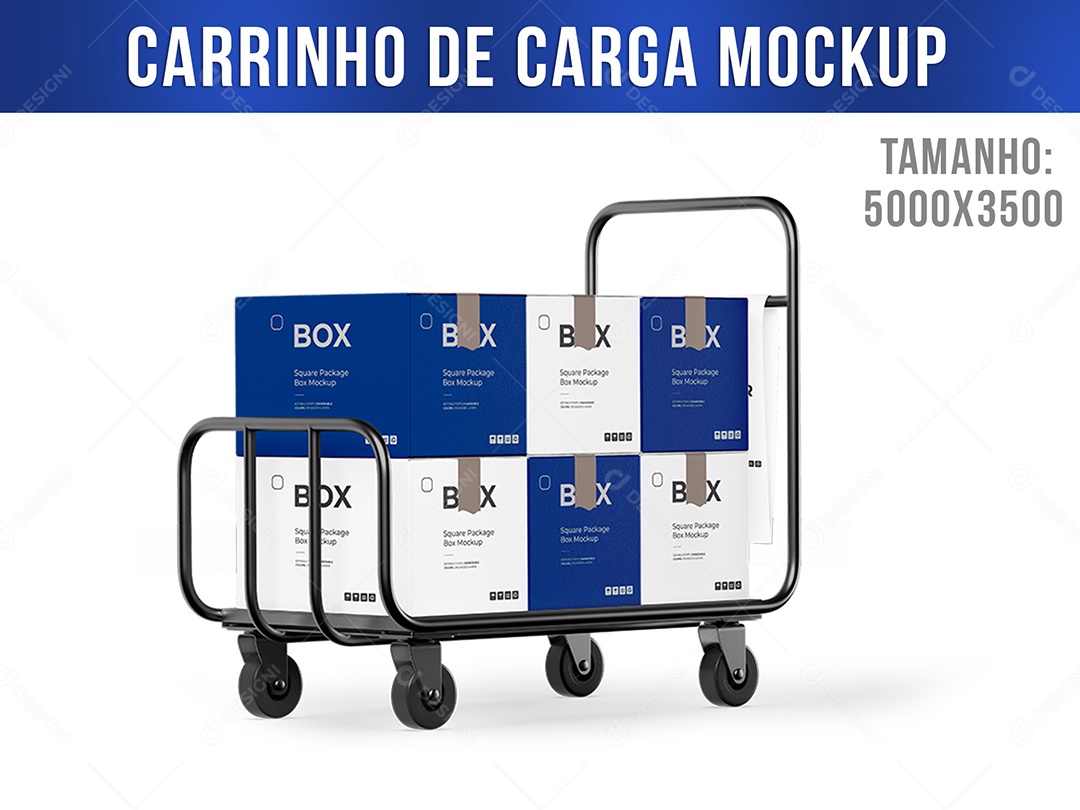 Carrinho de Carga Mockup PSD Editável