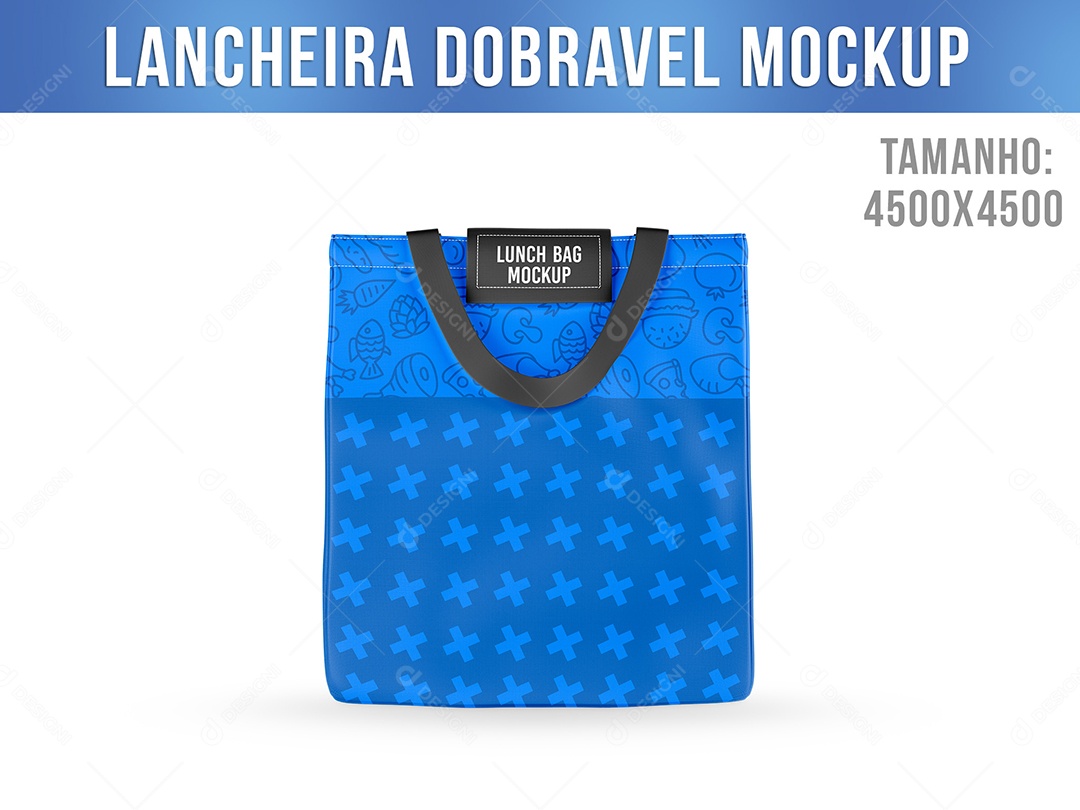 Lancheira Dobravel Mockup PSD Editável