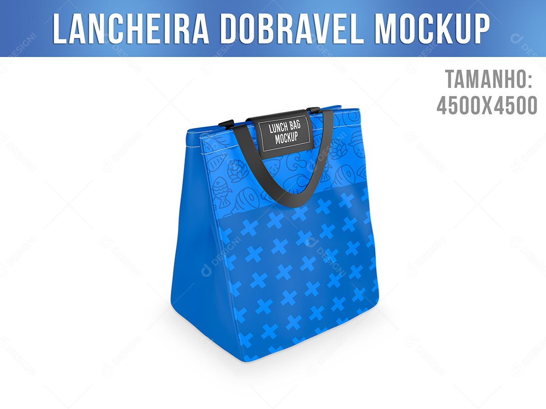 Lancheira Dobravel Mockup PSD Editável