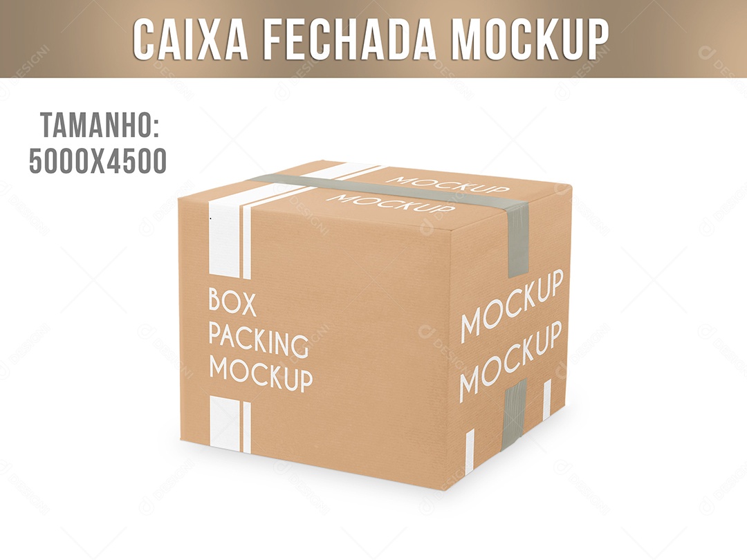 Caixa Fechada Mockup PSD Editável
