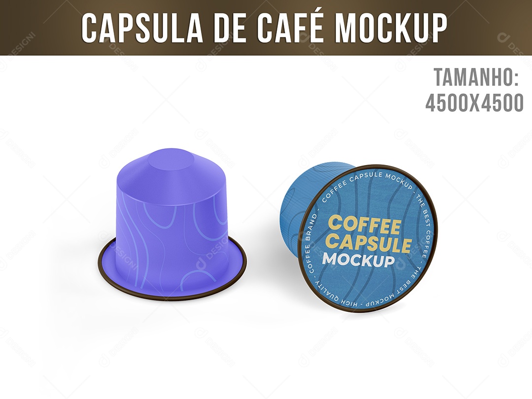 Capsula de Café Mockup PSD Editável