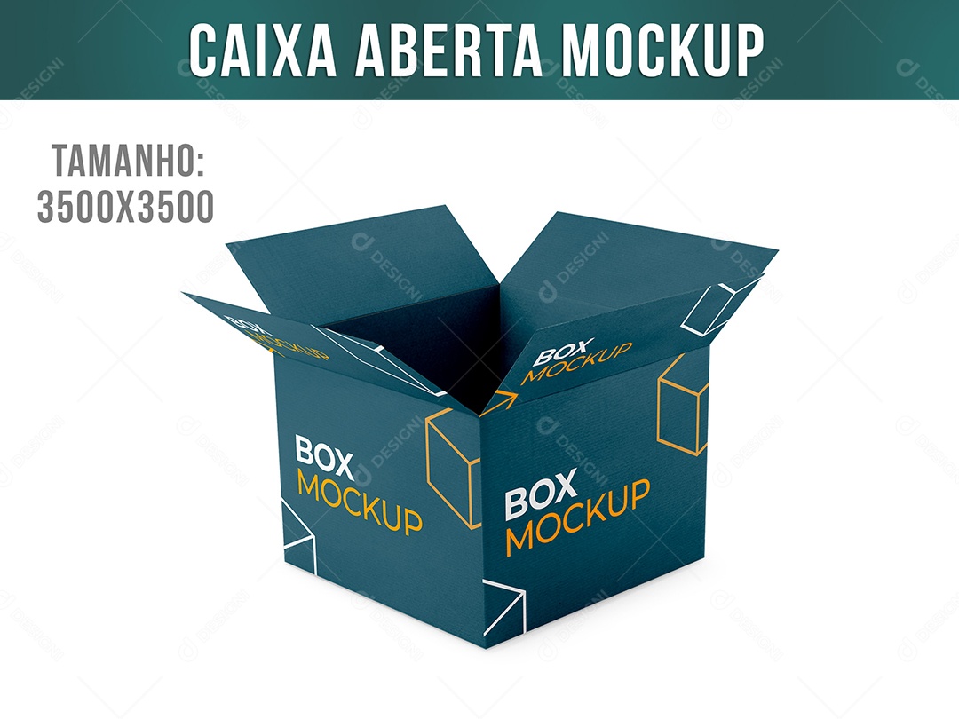 Caixa Aberta Mockup PSD Editável