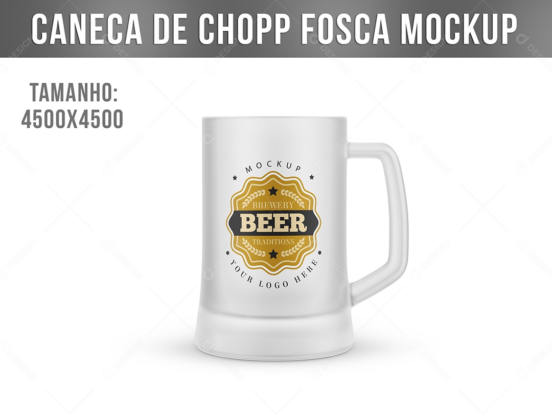 Caneca De Chopp Fosca Mockup PSD Editável