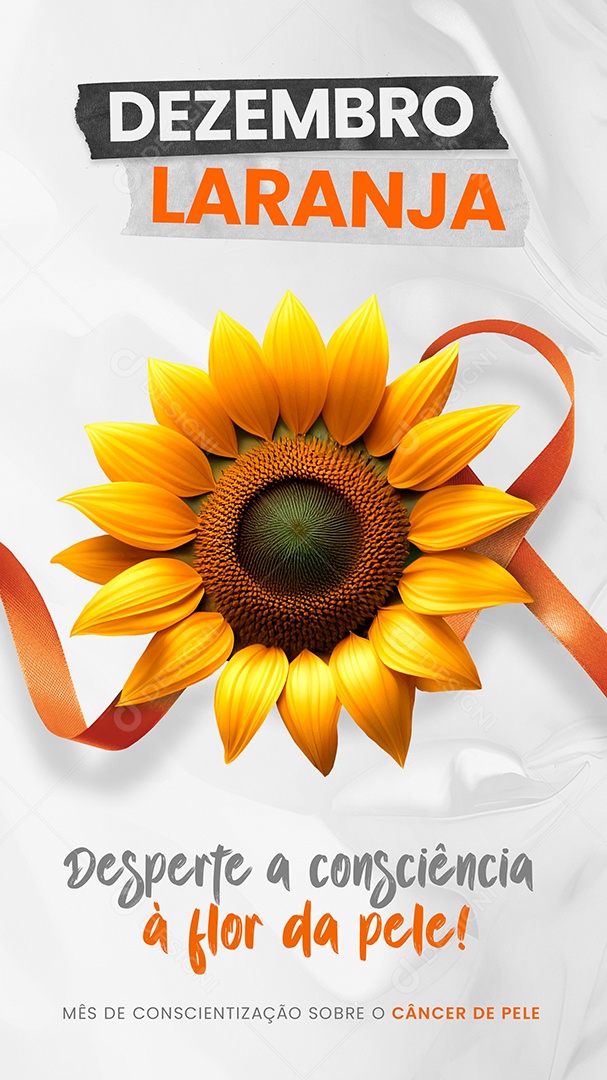 Story Dezembro Laranja Desperte a Consciência a Flor da Pele Social Media PSD Editável