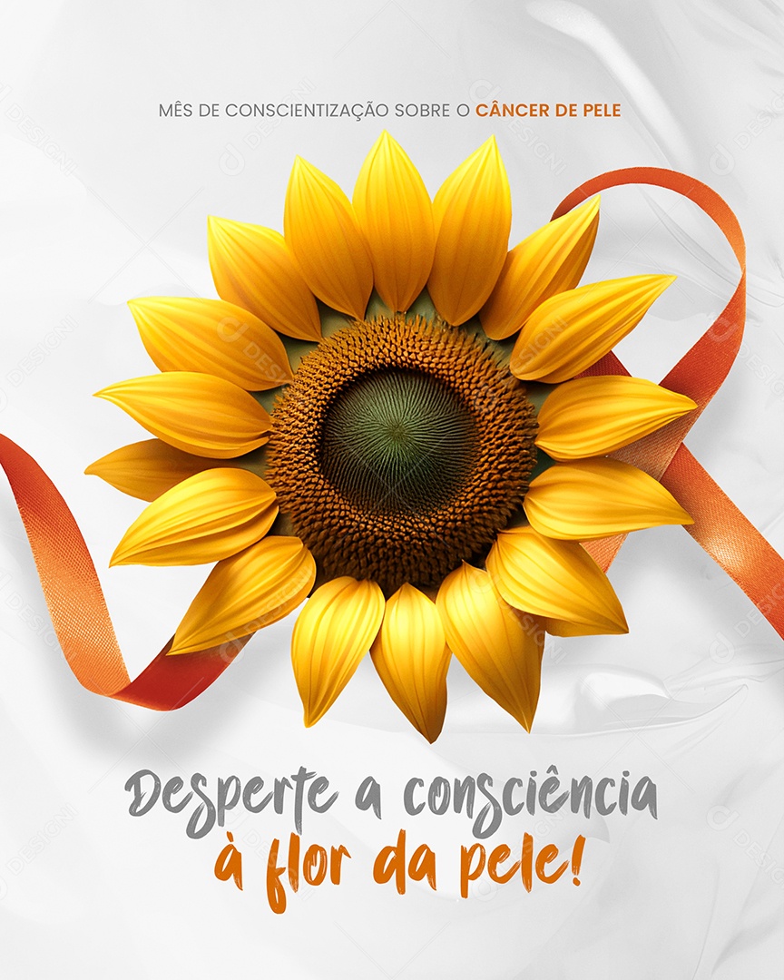 Dezembro Laranja Desperte a Consciência a Flor da Pele Social Media PSD Editável