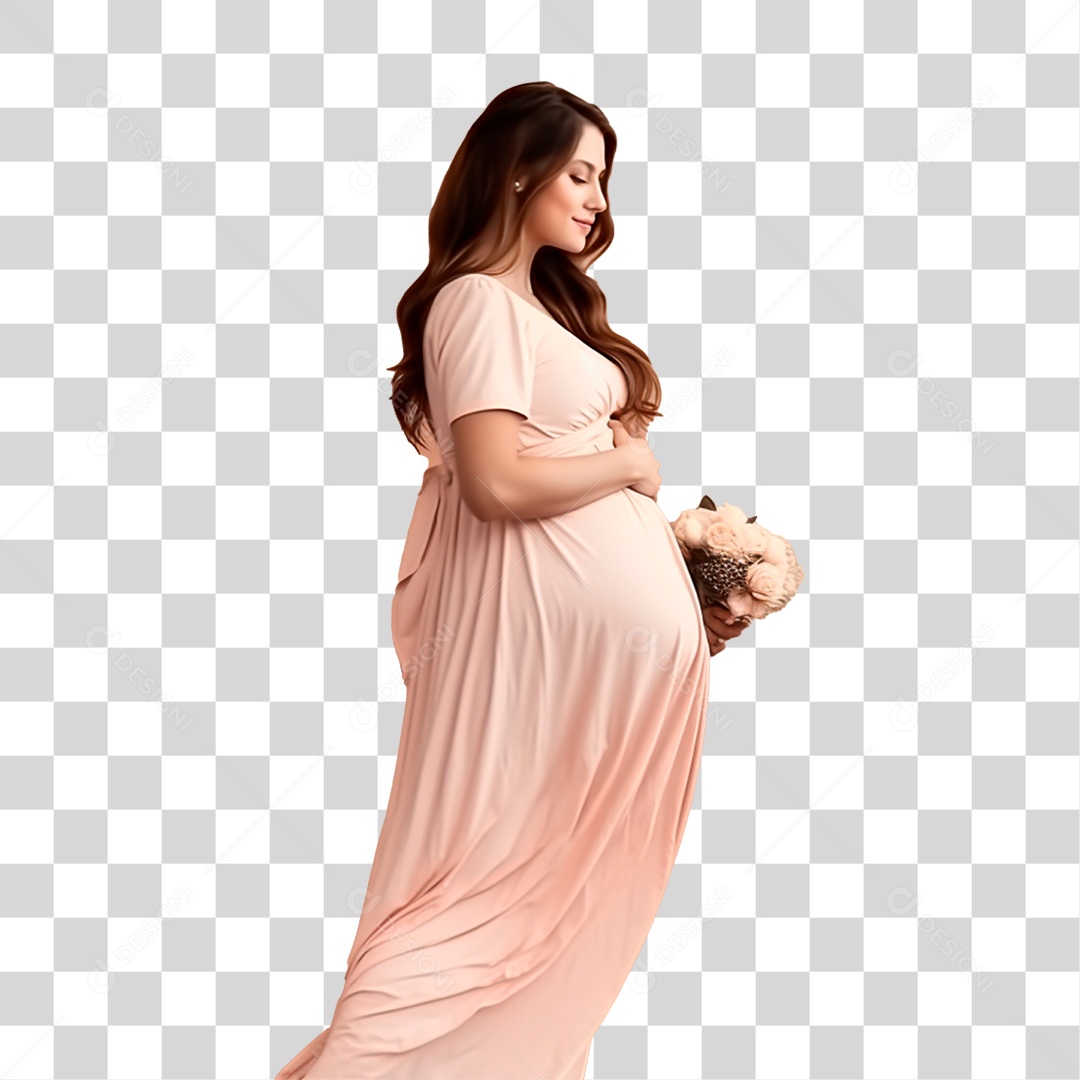 Mulher Gravida Gestante PNG Transparente