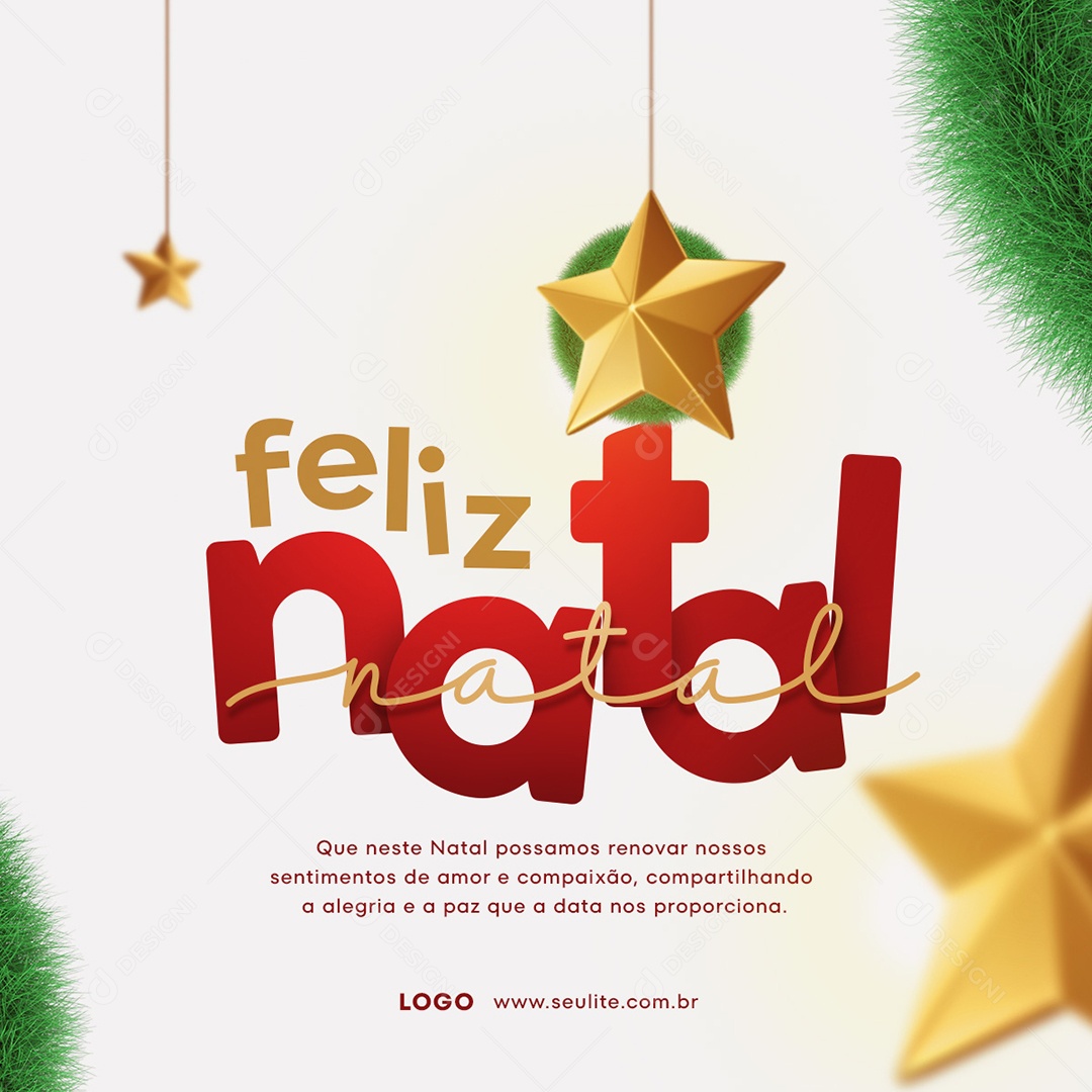 Social Media Feliz Natal Possamos Renovar Nossos Sentimentos PSD Editável