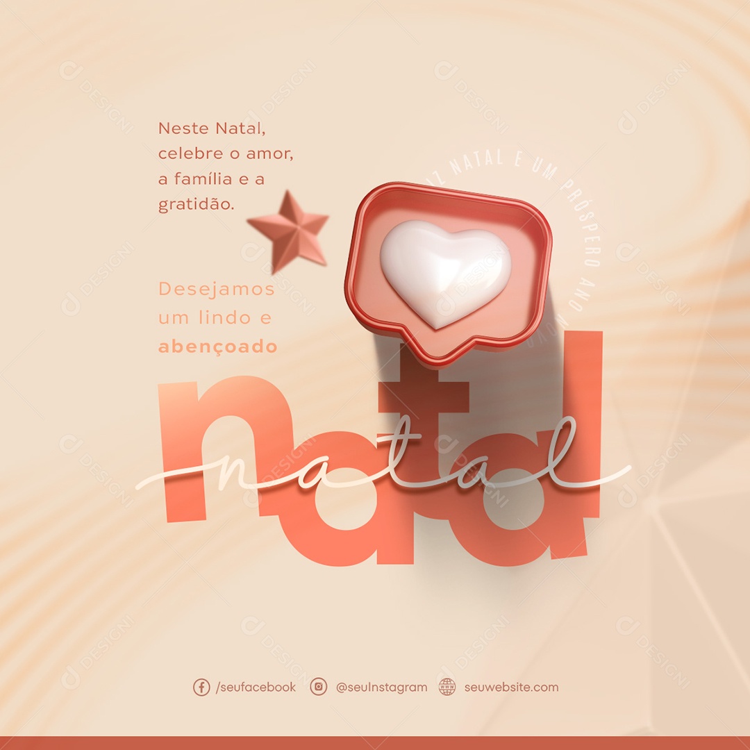 Social Media Celebre o Amor Família e a Gratidão Feliz Natal PSD Editável