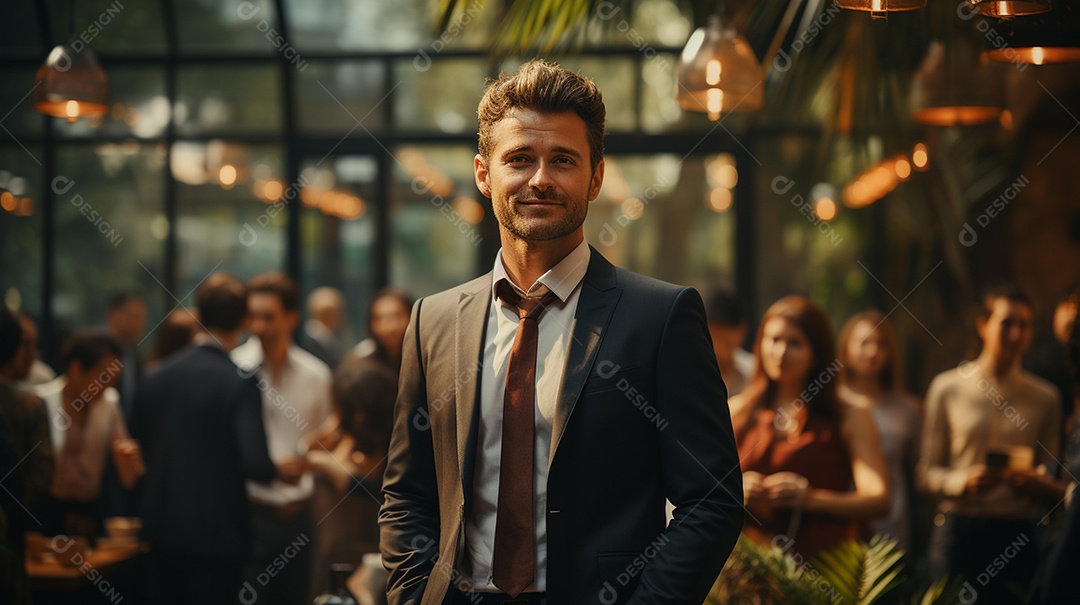 O sorriso radiante de um empresário de sucesso