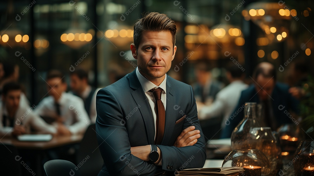 O sorriso radiante de um empresário de sucesso