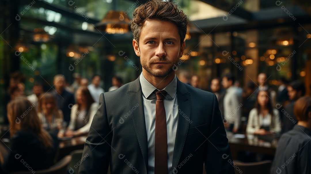 O sorriso radiante de um empresário de sucesso