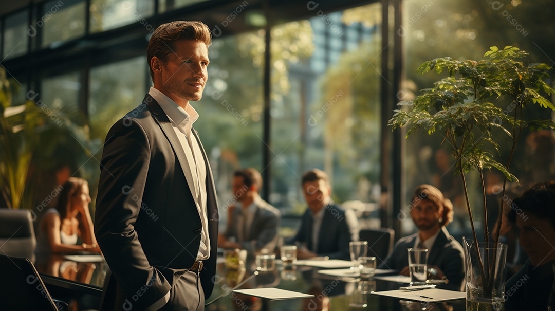 O sorriso radiante de um empresário de sucesso