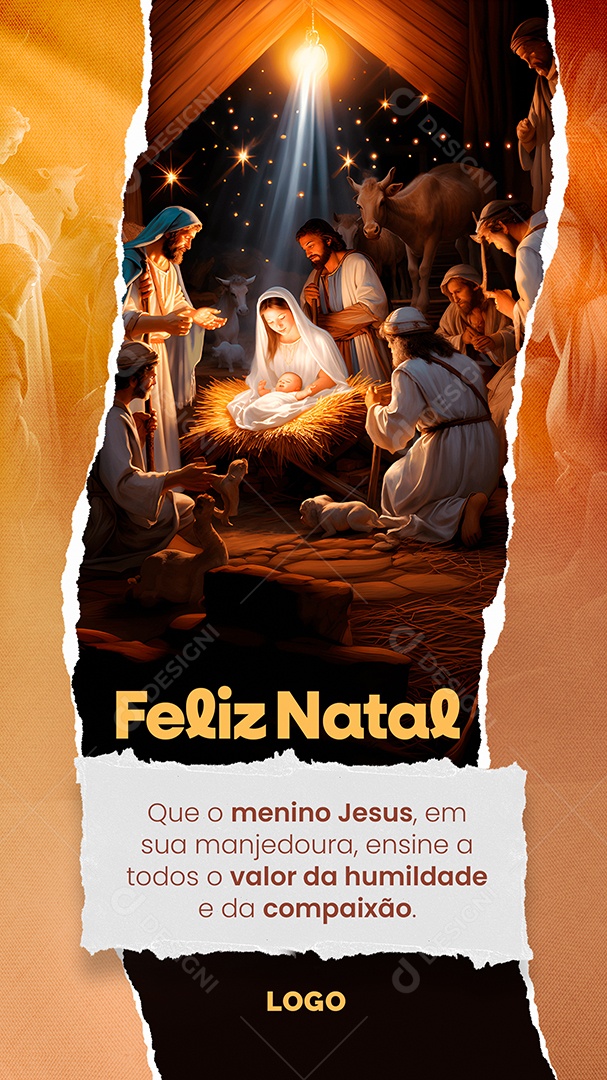 Feliz Natal 25 De Dezembro Ensine a todos o Valor da Humildade e da Compaixão Social Media PSD Editável