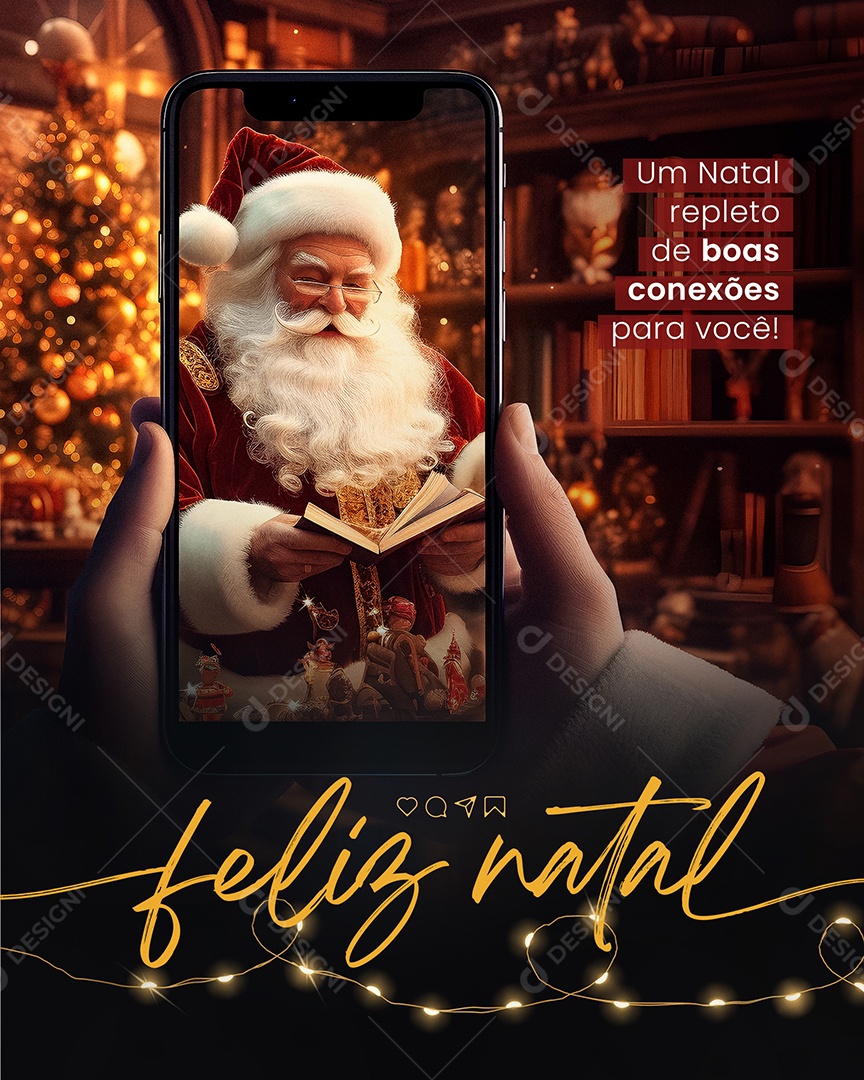 Merry Christmas Full of Good Connections for You Social Media PSD Editable