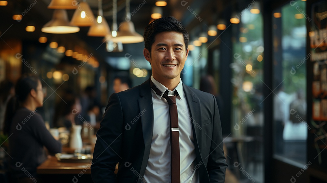 O sorriso radiante de um empresário de sucesso