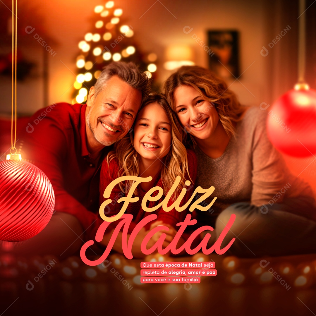 Feliz Natal Época De Natal Alegria e Paz Social Media PSD Editável