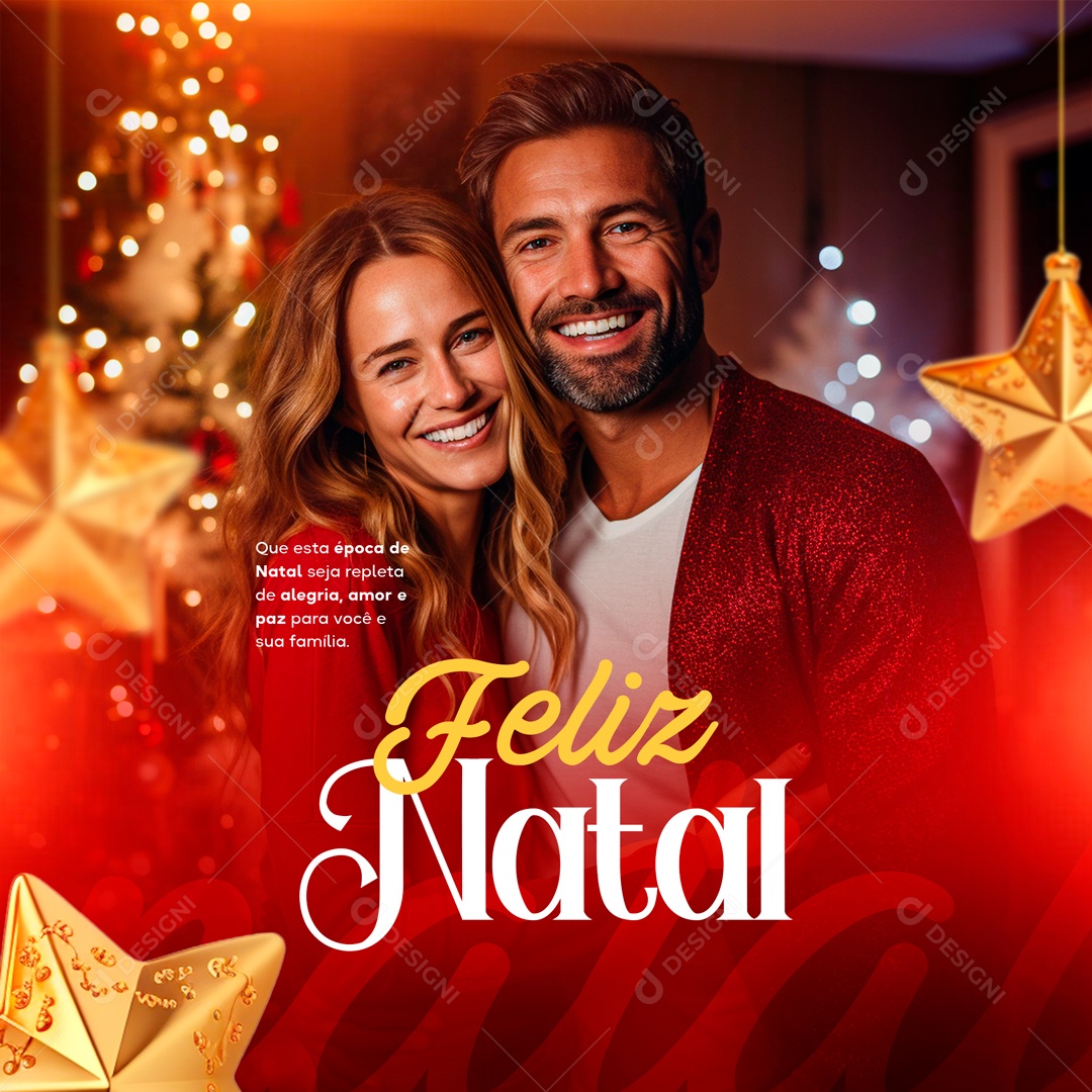 Social Media Feliz Natal Repleto De Alegria Amor e Paz PSD Editável