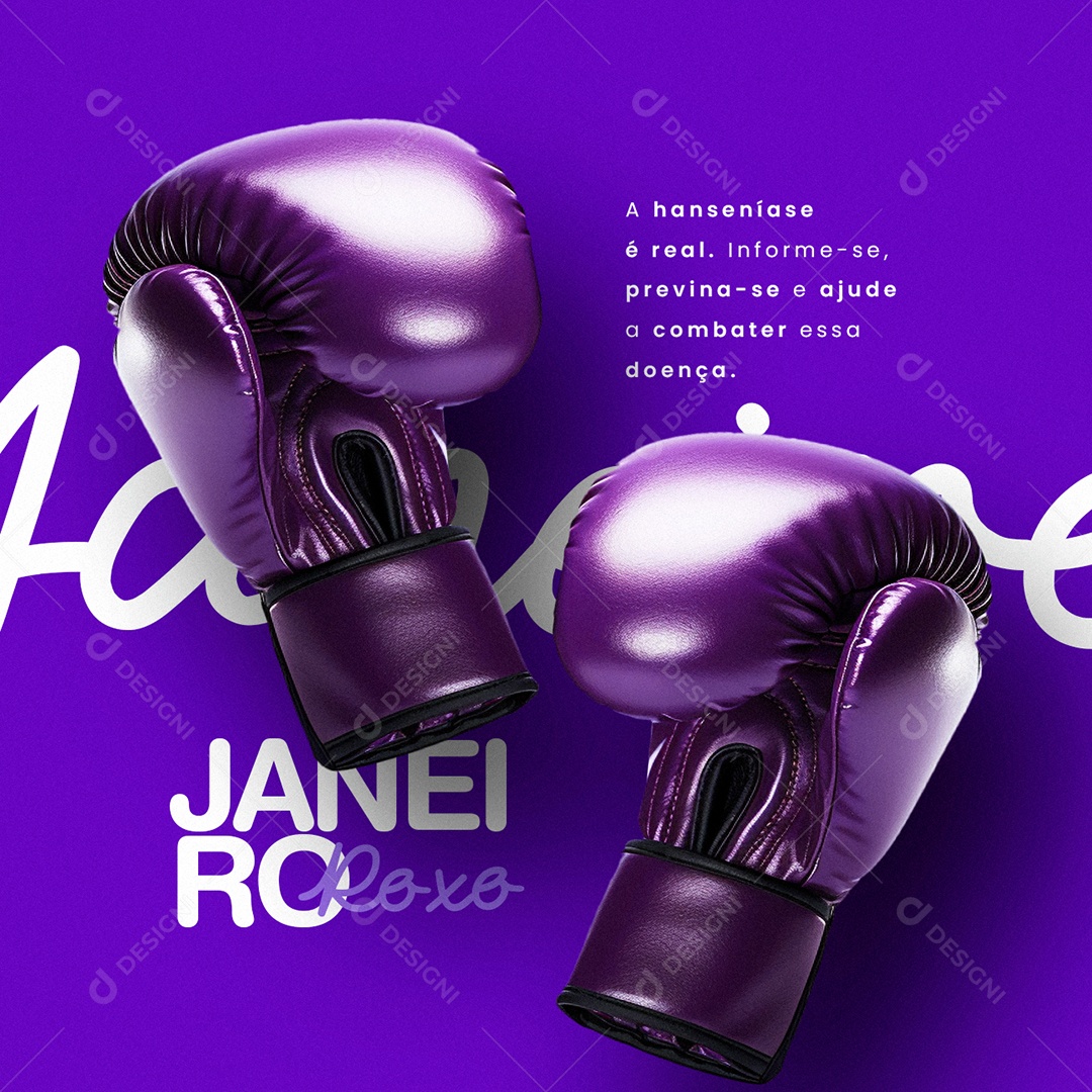 Janeiro Roxo A Hanseníase é Real Social Media PSD Editável