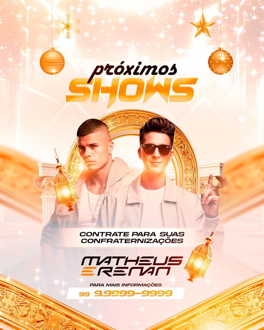 Flyer Réveillon Próximos Shows Matheus E Renan Social Media PSD Editável