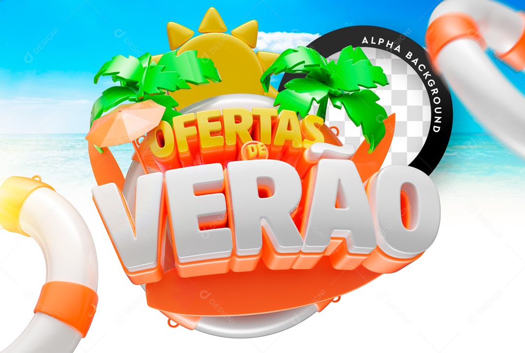 Selo 3D Ofertas De Verão Para Composição PSD
