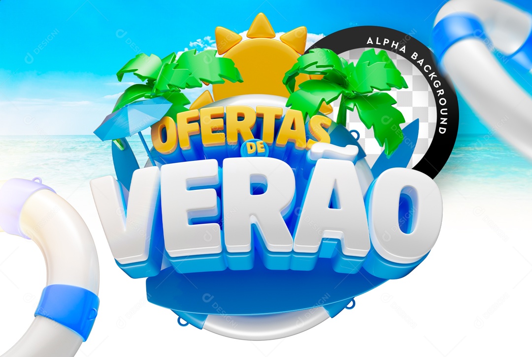 Selo 3D Ofertas De Verão Para Composição PSD