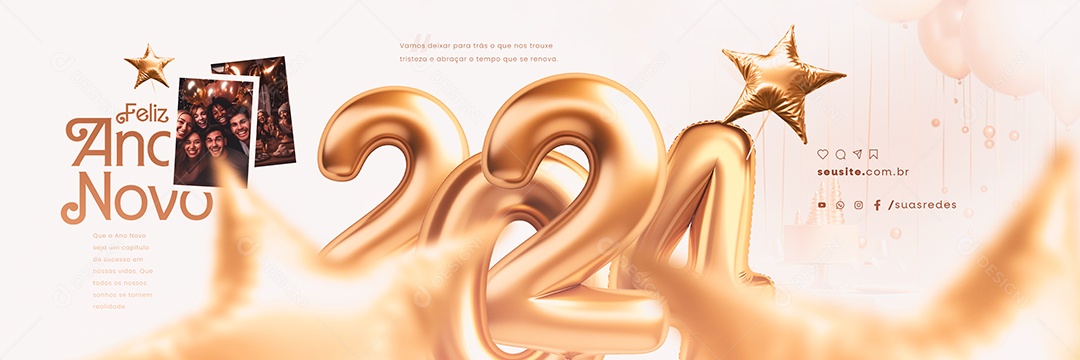 Carrossel Feliz Ano Novo Vamos Deixar para Trás o Que nos Trouxe Tristeza Social Media PSD Editável