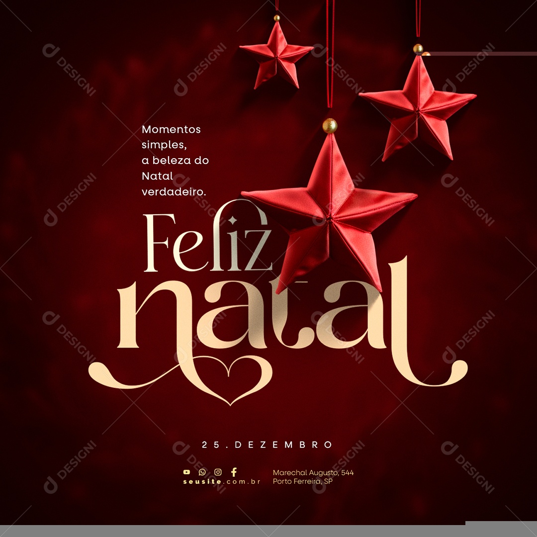 Feliz Natal Momentos Simples a Beleza do Natal Verdadeiro Social Media PSD Editável