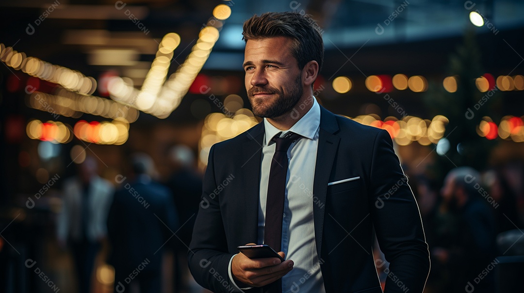 Executivo de negócios masculino fazendo um discurso