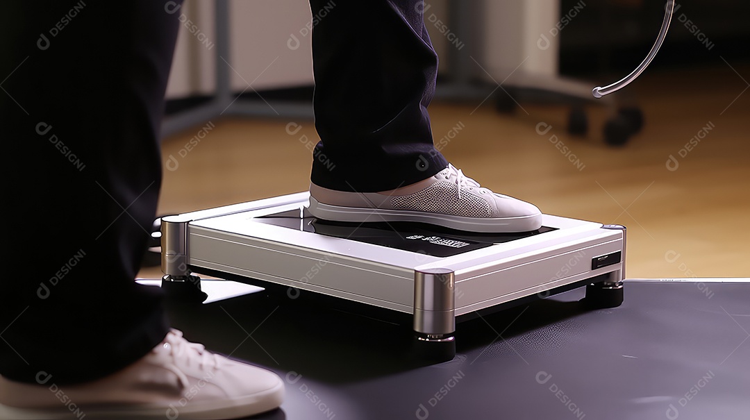 Imagem fitness de uma pessoa na balança