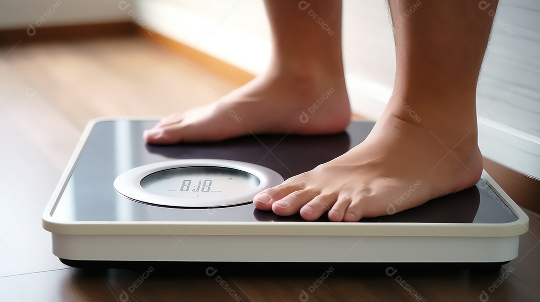 Imagem fitness de uma pessoa na balança