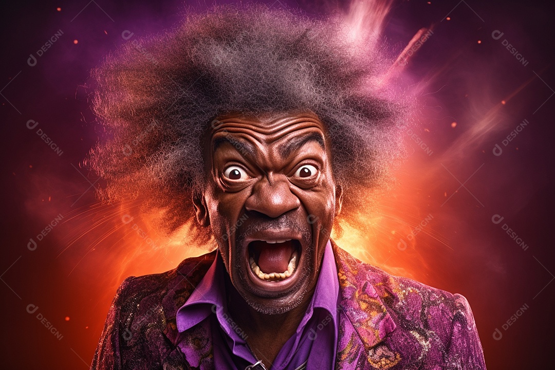 Homem jovem feliz cem uma balada sobre fundo desfocado