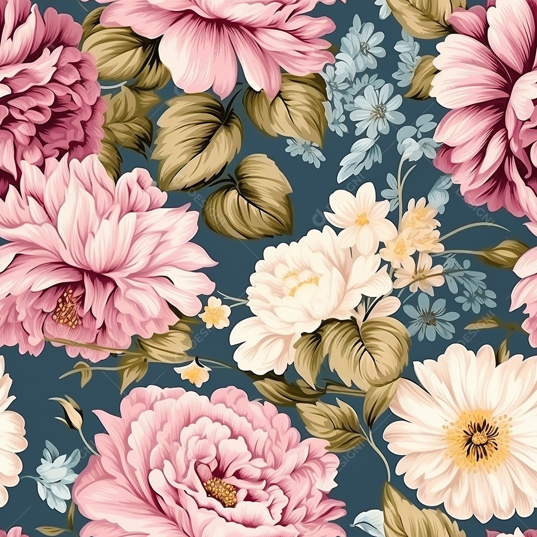 Papel de parede floral vintage