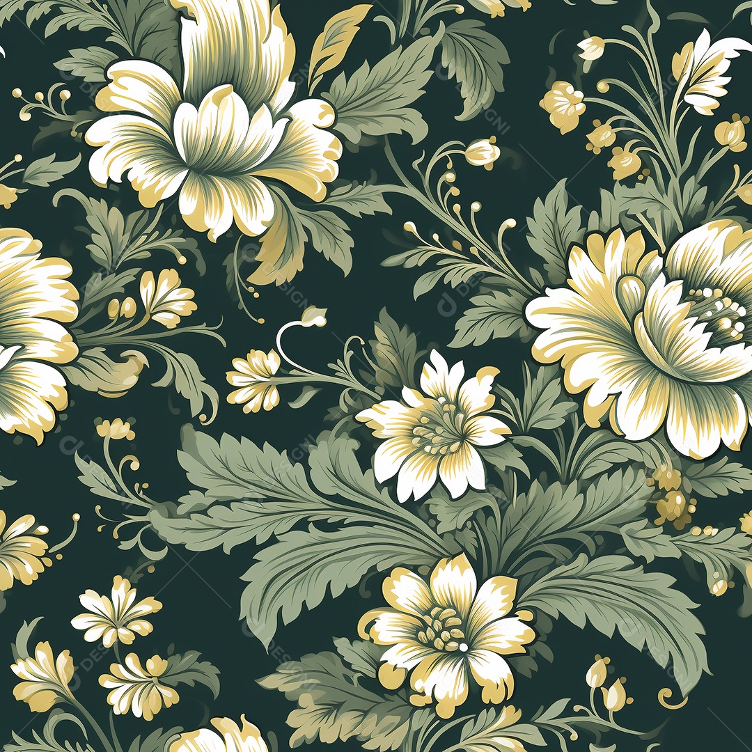 Papel de parede floral vintage