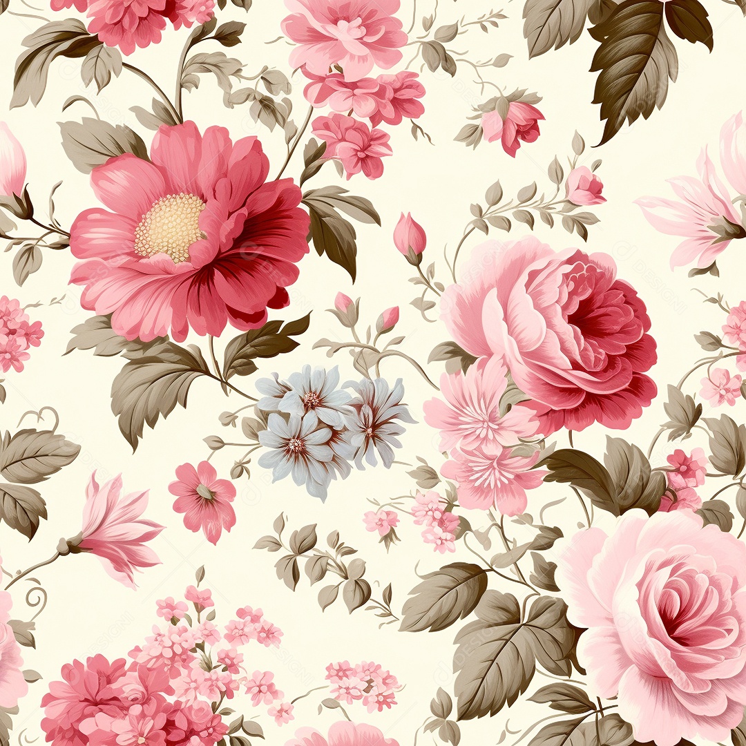 Papel de parede floral vintage
