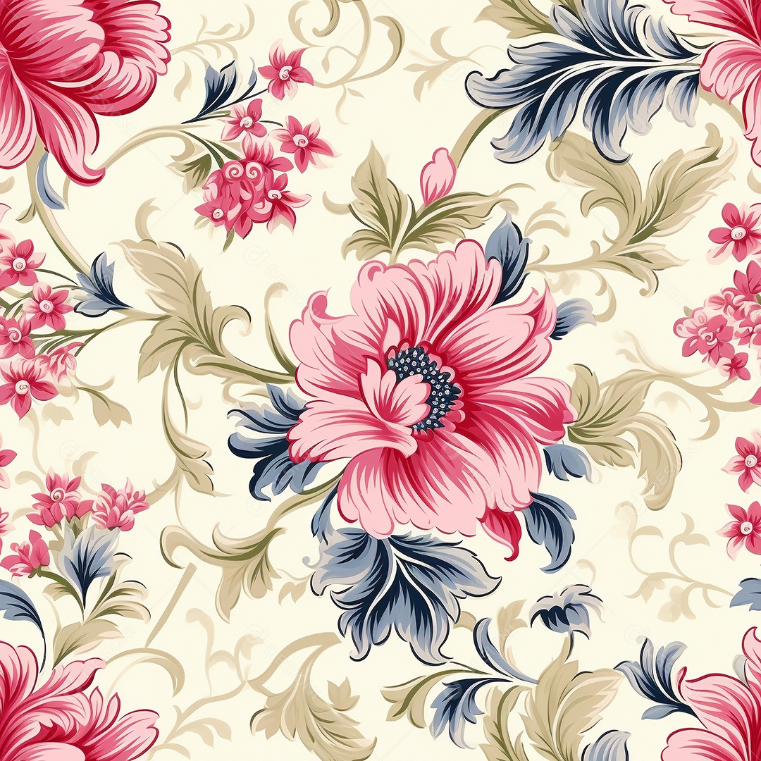 Papel de parede floral vintage