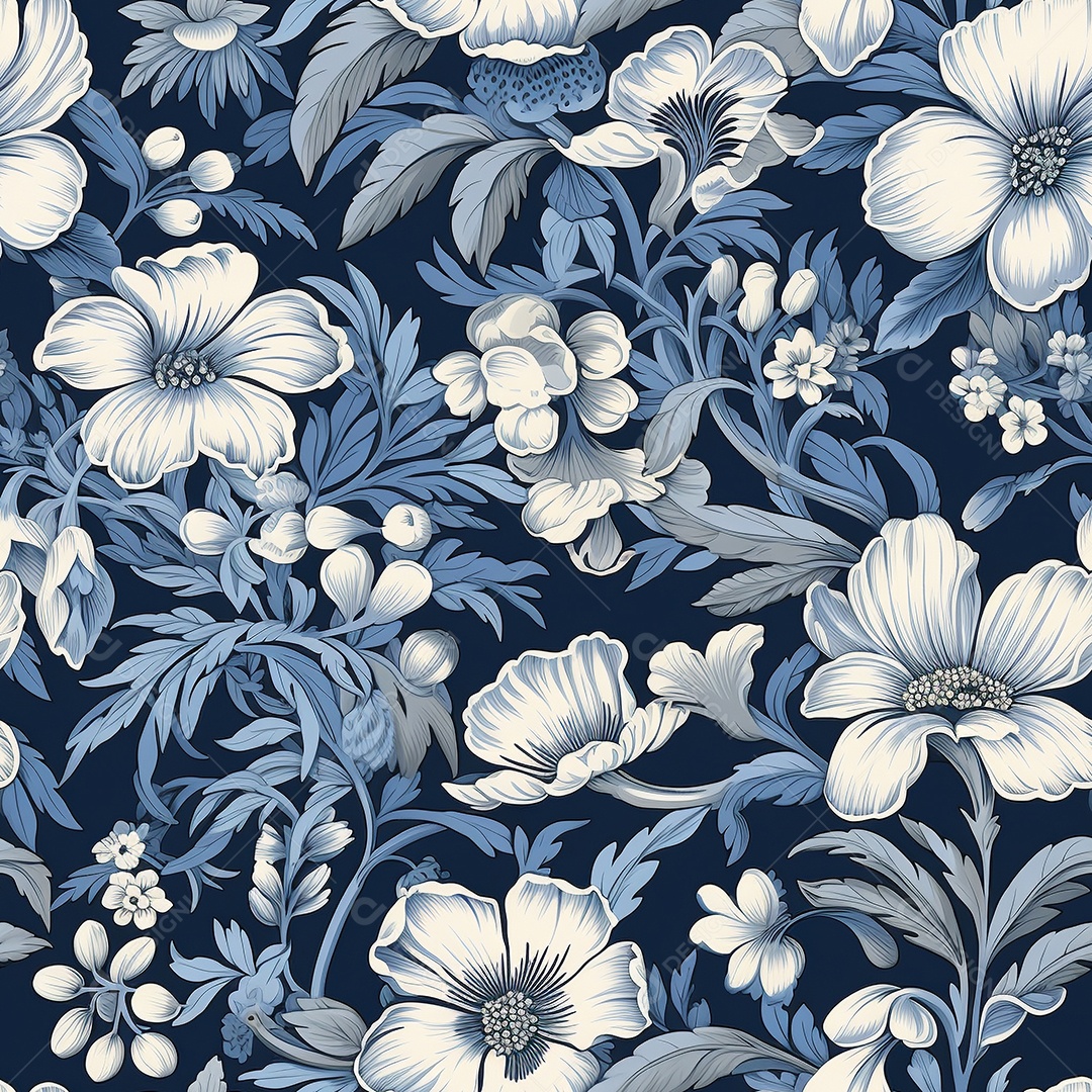 Papel de parede floral vintage